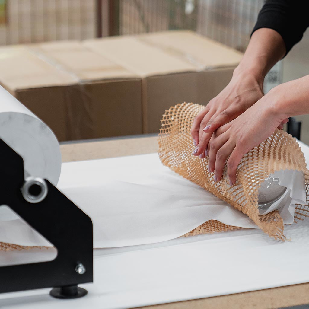White Tissue Paper for Honeycomb Wrapping 300mm x 840m x 22gsm - Omni Packaging 