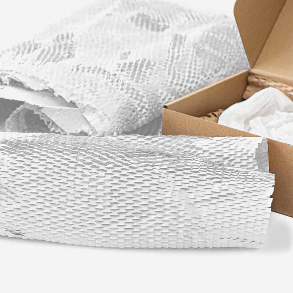 White Honeycomb Wrapping Paper 500mm x 250m (420m expanded) x 80gsm - Omni Packaging 
