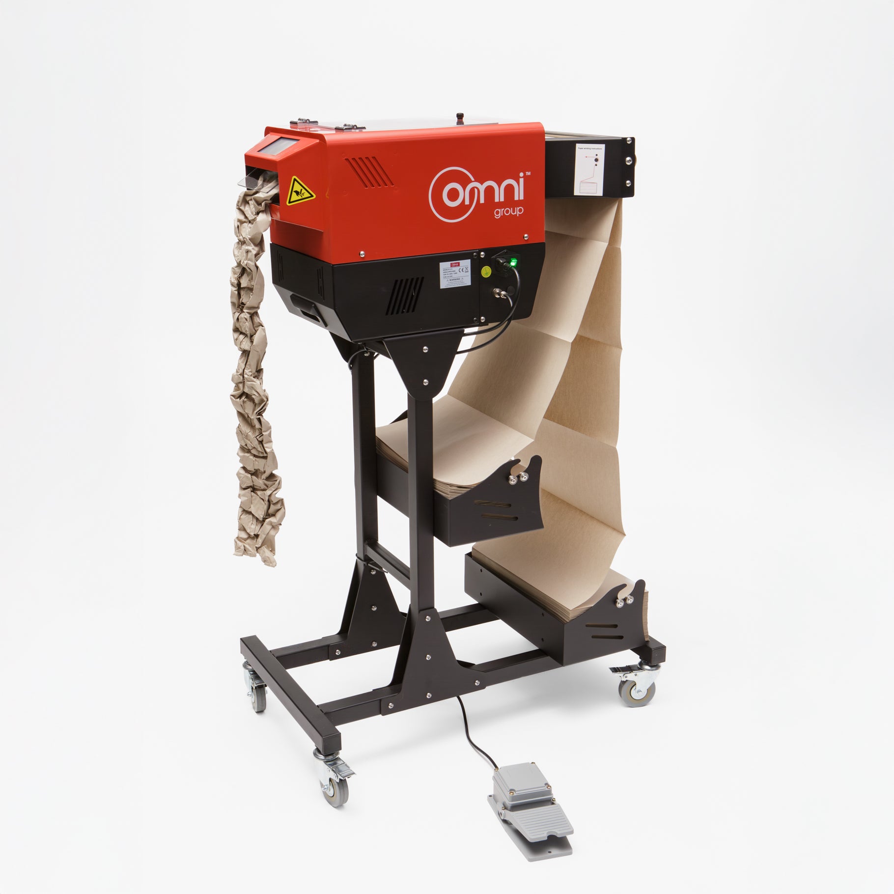 Omni PaperFil Paper Pad Cushion Machine with Floor Stand - Omni Packaging 