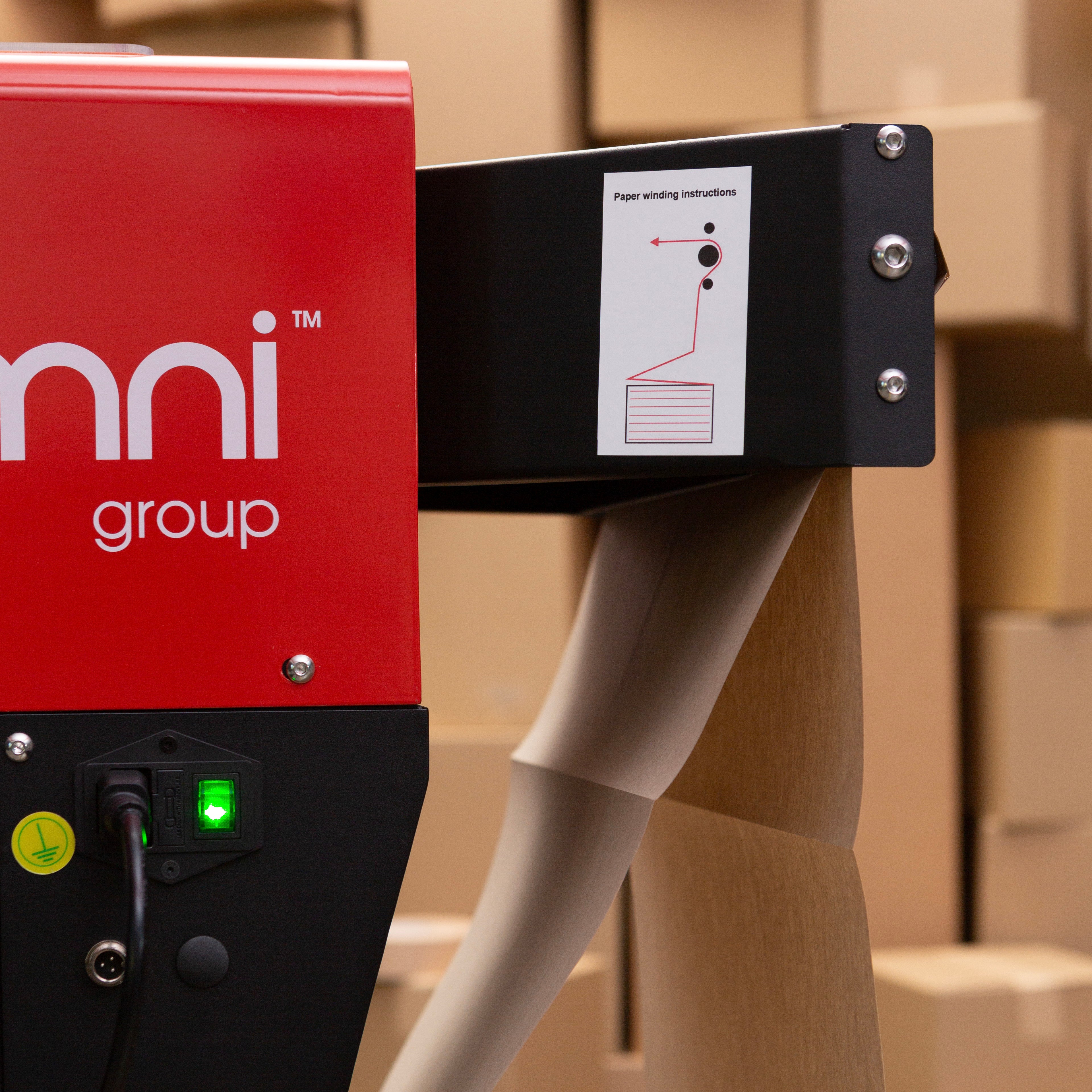Omni PaperFil Paper Pad Cushion Machine with Floor Stand - Omni Packaging 