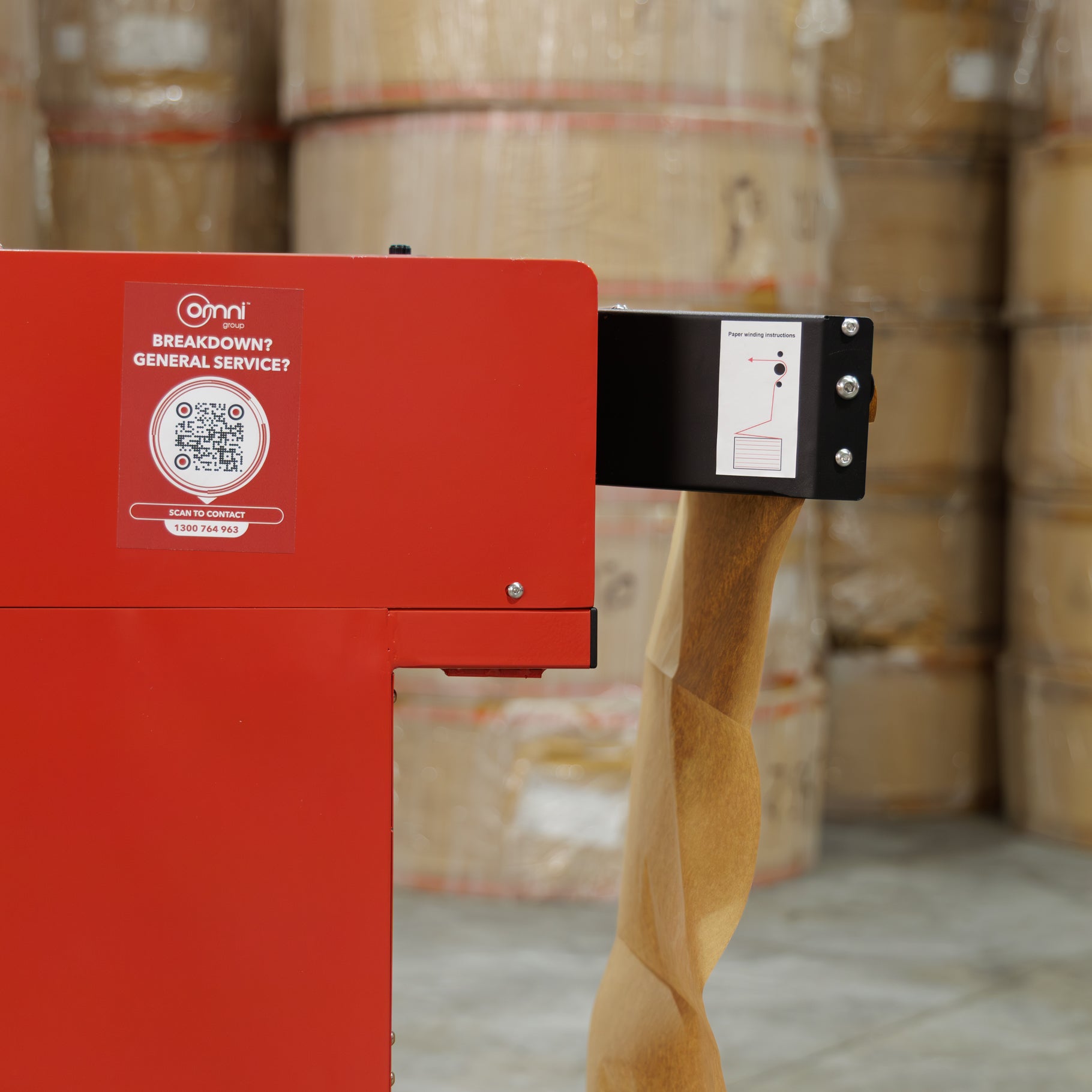 Omni PaperFil Paper Pad Cushion Machine - With hopper and Overhead Delivery - Omni Packaging 