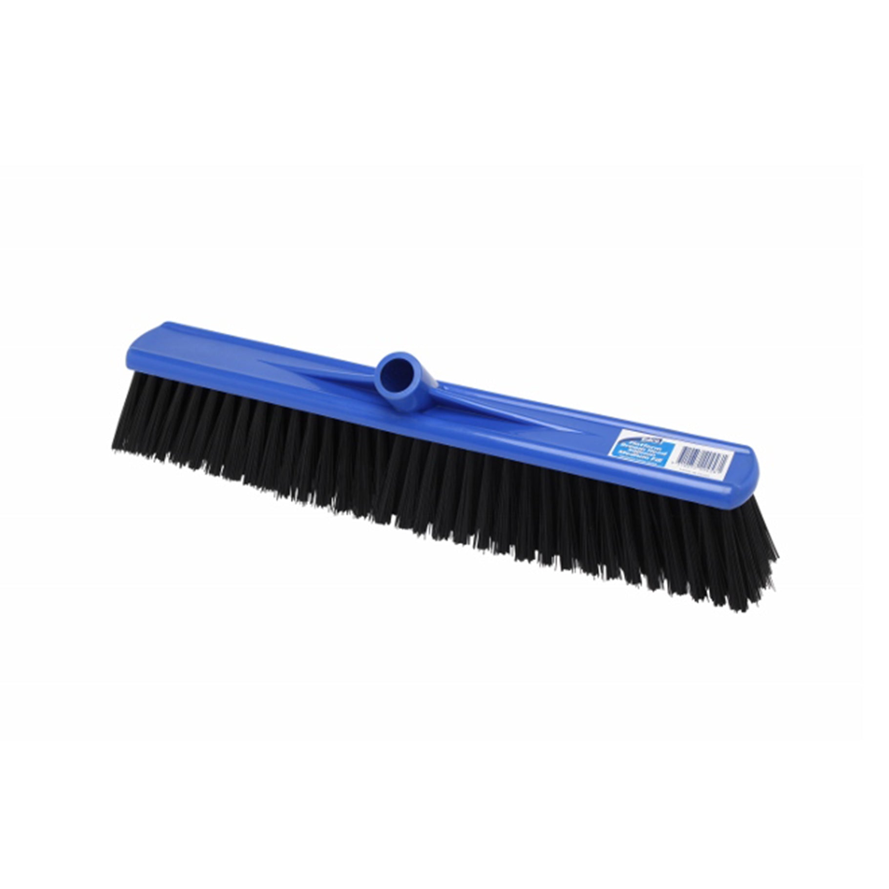 400mm broom head with black synthetic bristles and 1.5m x 25mm wooden handle for commercial and industrial sweeping.