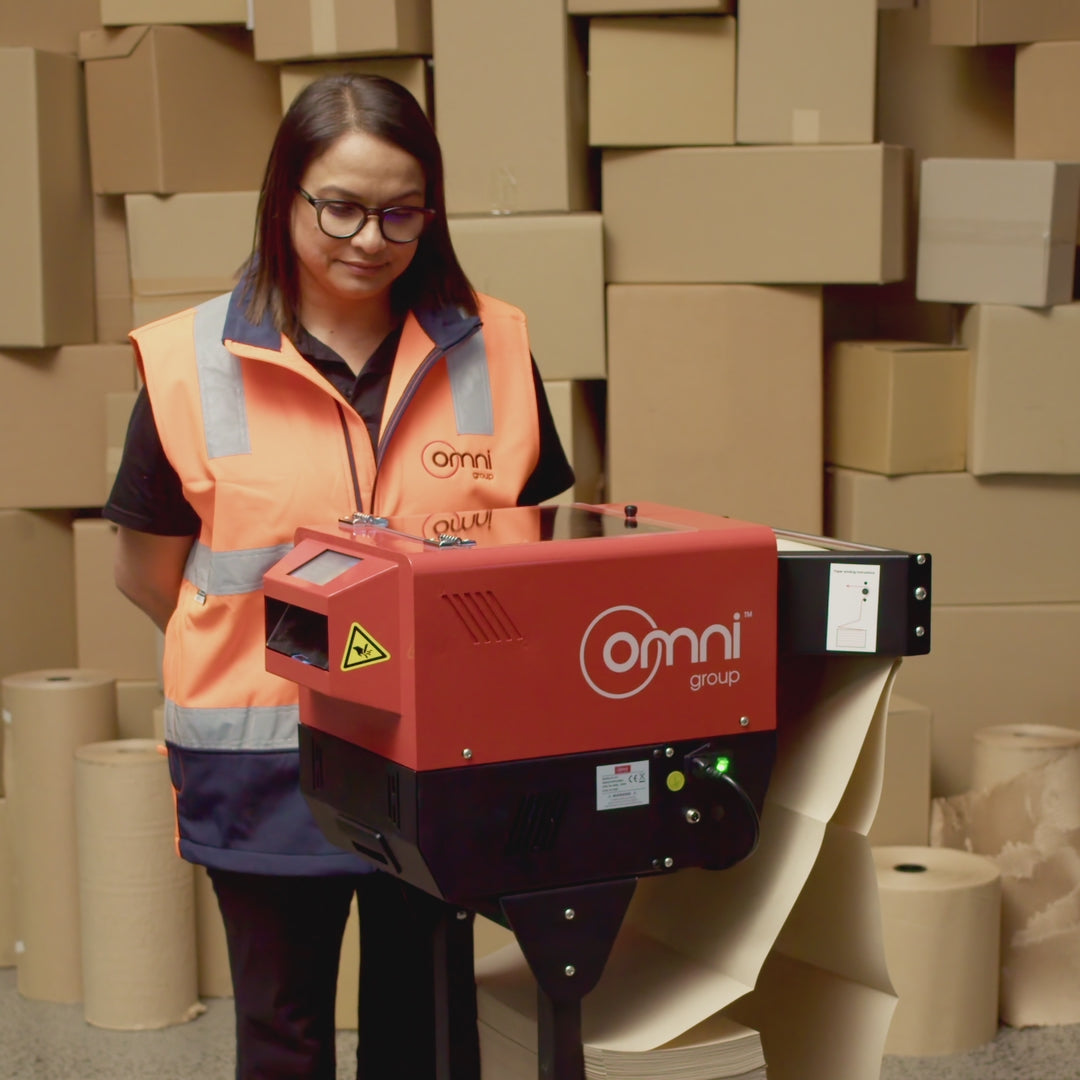 Omni PaperFil Paper Pad Cushion Machine with Floor Stand